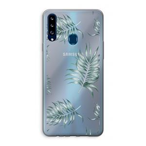 CaseCompany Simple leaves: Samsung Galaxy A20s Transparant Hoesje