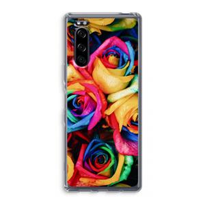 CaseCompany Neon bloemen: Sony Xperia 5 Transparant Hoesje