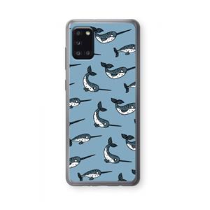 CaseCompany Narwhal: Samsung Galaxy A31 Transparant Hoesje