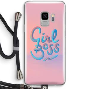 CaseCompany Girl boss: Samsung Galaxy S9 Transparant Hoesje met koord