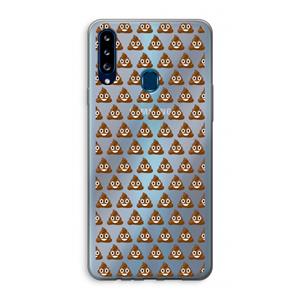 CaseCompany Poop emoji: Samsung Galaxy A20s Transparant Hoesje