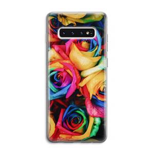 CaseCompany Neon bloemen: Samsung Galaxy S10 4G Transparant Hoesje