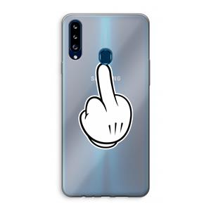 CaseCompany Middle finger white: Samsung Galaxy A20s Transparant Hoesje