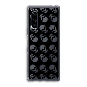CaseCompany Musketon Skulls: Sony Xperia 5 Transparant Hoesje