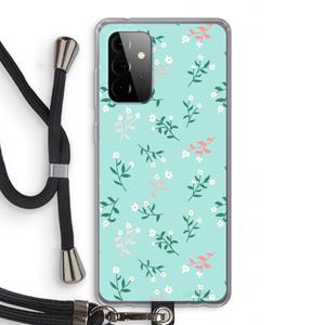 CaseCompany Small white flowers: Samsung Galaxy A72 5G Transparant Hoesje met koord