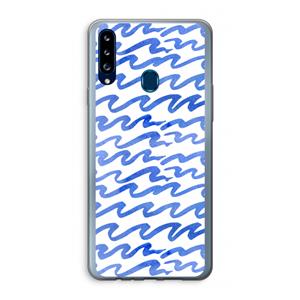 CaseCompany Blauwe golven: Samsung Galaxy A20s Transparant Hoesje