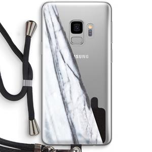 CaseCompany Gestreepte marmer: Samsung Galaxy S9 Transparant Hoesje met koord