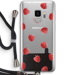 CaseCompany Framboosjes: Samsung Galaxy S9 Transparant Hoesje met koord