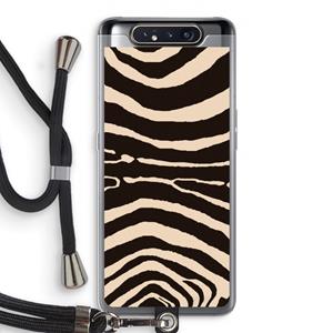 CaseCompany Arizona Zebra: Samsung Galaxy A80 Transparant Hoesje met koord
