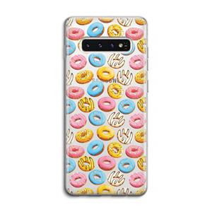 CaseCompany Pink donuts: Samsung Galaxy S10 4G Transparant Hoesje