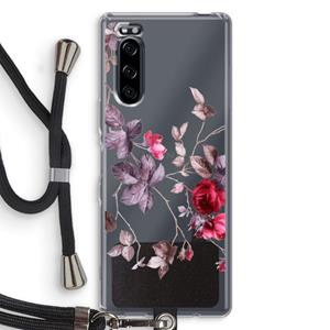 CaseCompany Mooie bloemen: Sony Xperia 5 Transparant Hoesje met koord