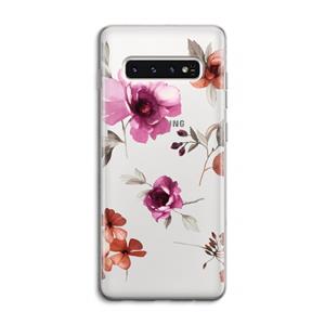 CaseCompany Geschilderde bloemen: Samsung Galaxy S10 4G Transparant Hoesje