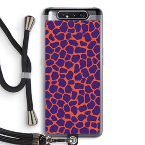 CaseCompany Purple Giraffe: Samsung Galaxy A80 Transparant Hoesje met koord