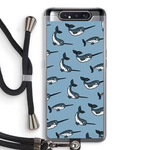 CaseCompany Narwhal: Samsung Galaxy A80 Transparant Hoesje met koord