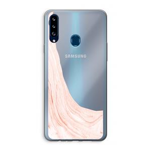 CaseCompany Peach bath: Samsung Galaxy A20s Transparant Hoesje