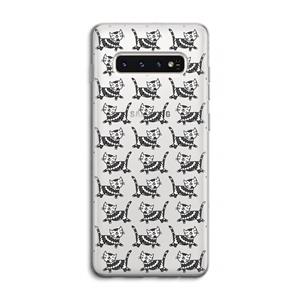 CaseCompany Zwarte poes: Samsung Galaxy S10 4G Transparant Hoesje