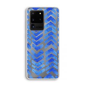 CaseCompany Blauwe pijlen: Samsung Galaxy S20 Ultra Transparant Hoesje