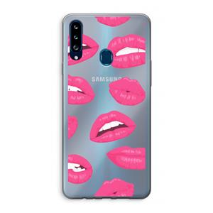 CaseCompany Bite my lip: Samsung Galaxy A20s Transparant Hoesje