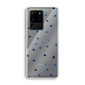 CaseCompany Blauwe stippen: Samsung Galaxy S20 Ultra Transparant Hoesje