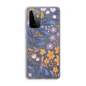 CaseCompany Flowers with blue leaves: Samsung Galaxy A72 Transparant Hoesje