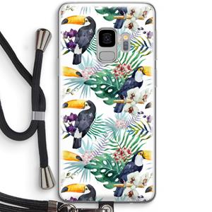 CaseCompany Tukans: Samsung Galaxy S9 Transparant Hoesje met koord