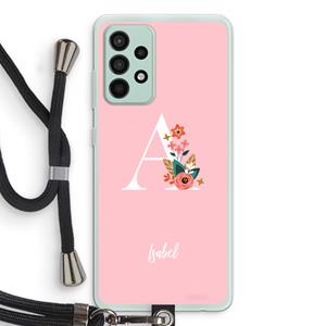 CaseCompany Pink Bouquet: Samsung Galaxy A52s 5G Transparant Hoesje met koord