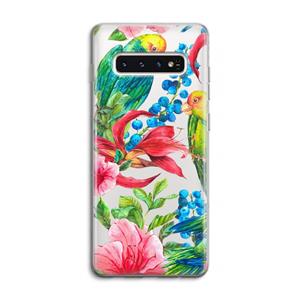 CaseCompany Papegaaien: Samsung Galaxy S10 4G Transparant Hoesje