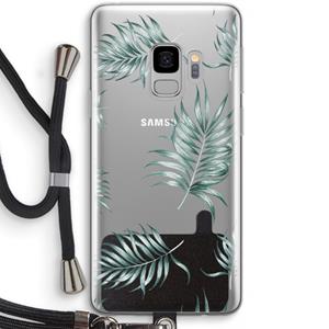 CaseCompany Simple leaves: Samsung Galaxy S9 Transparant Hoesje met koord