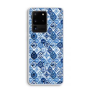 CaseCompany Blauw motief: Samsung Galaxy S20 Ultra Transparant Hoesje