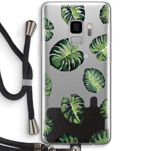 CaseCompany Tropische bladeren: Samsung Galaxy S9 Transparant Hoesje met koord