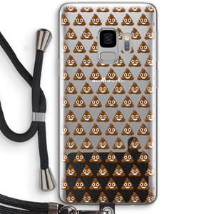 CaseCompany Poop emoji: Samsung Galaxy S9 Transparant Hoesje met koord