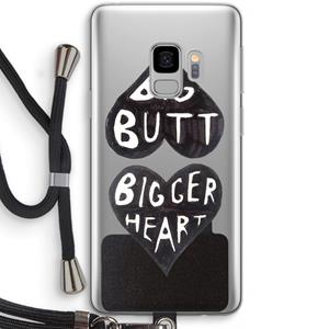 CaseCompany Big butt bigger heart: Samsung Galaxy S9 Transparant Hoesje met koord