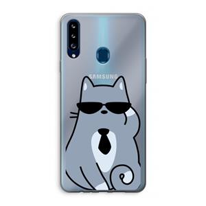 CaseCompany Cool cat: Samsung Galaxy A20s Transparant Hoesje