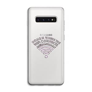 CaseCompany Home Is Where The Wifi Is: Samsung Galaxy S10 4G Transparant Hoesje