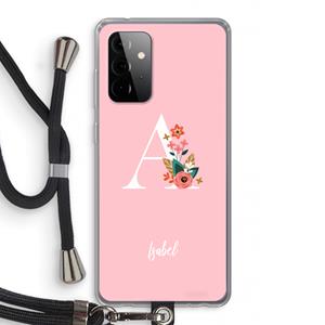 CaseCompany Pink Bouquet: Samsung Galaxy A72 5G Transparant Hoesje met koord