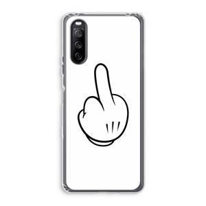 CaseCompany Middle finger white: Sony Xperia 10 III Transparant Hoesje