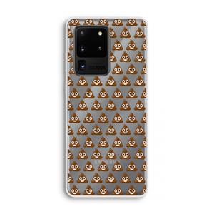 CaseCompany Poop emoji: Samsung Galaxy S20 Ultra Transparant Hoesje