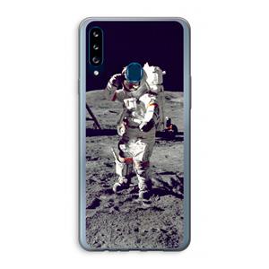 CaseCompany Spaceman: Samsung Galaxy A20s Transparant Hoesje