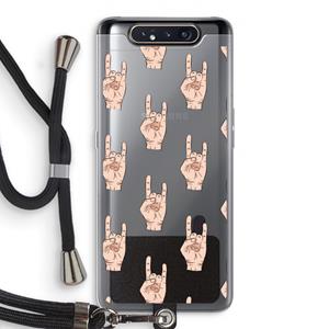 CaseCompany Rock: Samsung Galaxy A80 Transparant Hoesje met koord