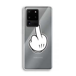 CaseCompany Middle finger white: Samsung Galaxy S20 Ultra Transparant Hoesje