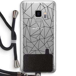 CaseCompany Geometrische lijnen zwart: Samsung Galaxy S9 Transparant Hoesje met koord