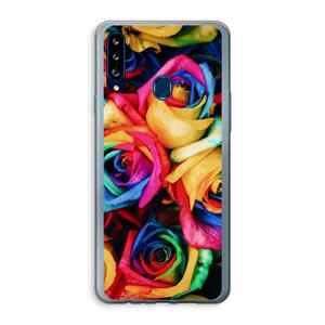 CaseCompany Neon bloemen: Samsung Galaxy A20s Transparant Hoesje