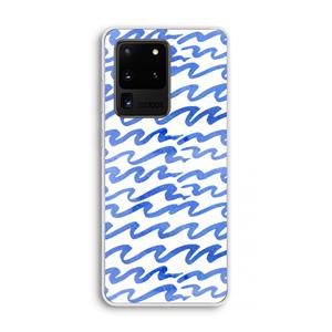 CaseCompany Blauwe golven: Samsung Galaxy S20 Ultra Transparant Hoesje