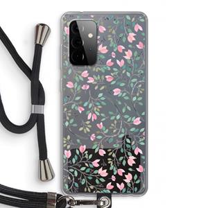 CaseCompany Sierlijke bloemen: Samsung Galaxy A72 5G Transparant Hoesje met koord