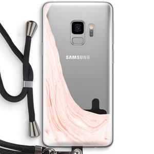 CaseCompany Peach bath: Samsung Galaxy S9 Transparant Hoesje met koord