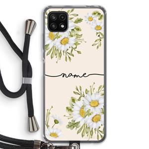 CaseCompany Daisies: Samsung Galaxy A22 5G Transparant Hoesje met koord
