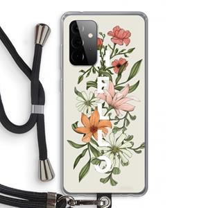 CaseCompany Hello bloemen: Samsung Galaxy A72 5G Transparant Hoesje met koord