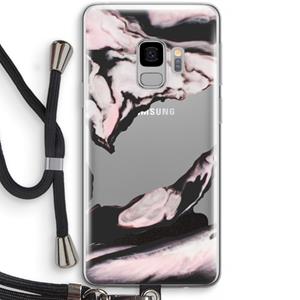 CaseCompany Roze stroom: Samsung Galaxy S9 Transparant Hoesje met koord