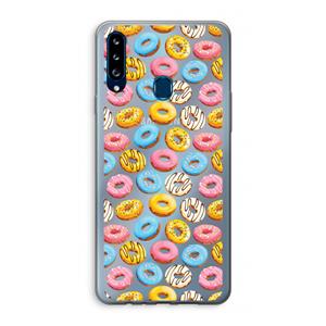 CaseCompany Pink donuts: Samsung Galaxy A20s Transparant Hoesje