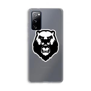 CaseCompany Angry Bear (white): Samsung Galaxy S20 FE / S20 FE 5G Transparant Hoesje